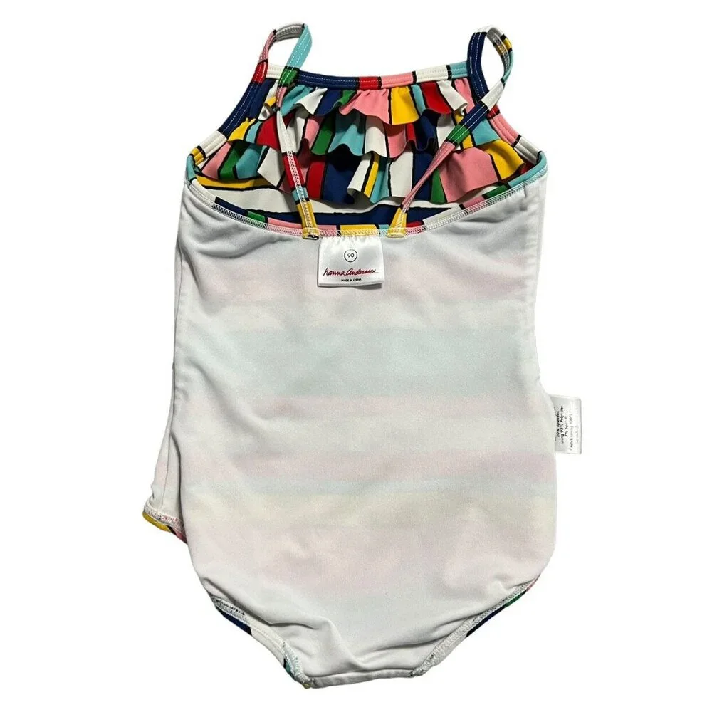 Hanna Andersson Sz 90 (3) Colorful Striped Swim Bathing Suit